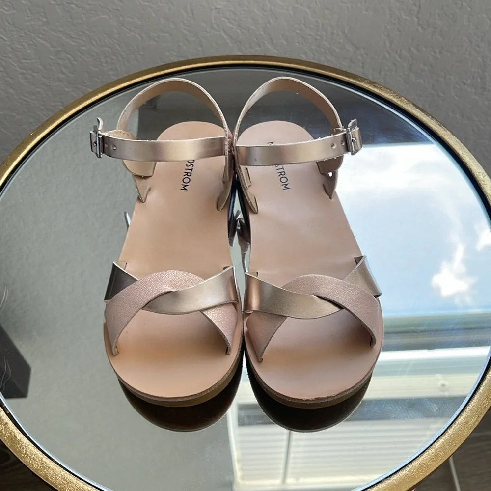 Rose Gold and Pink Shimmer Sandals